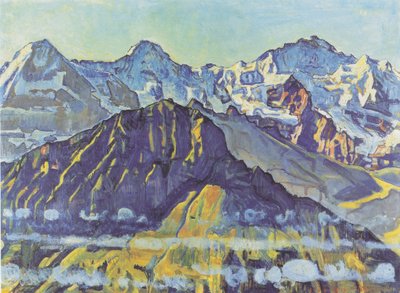 Eiger, Mönch et Jungfrau au lever du soleil - Ferdinand Hodler